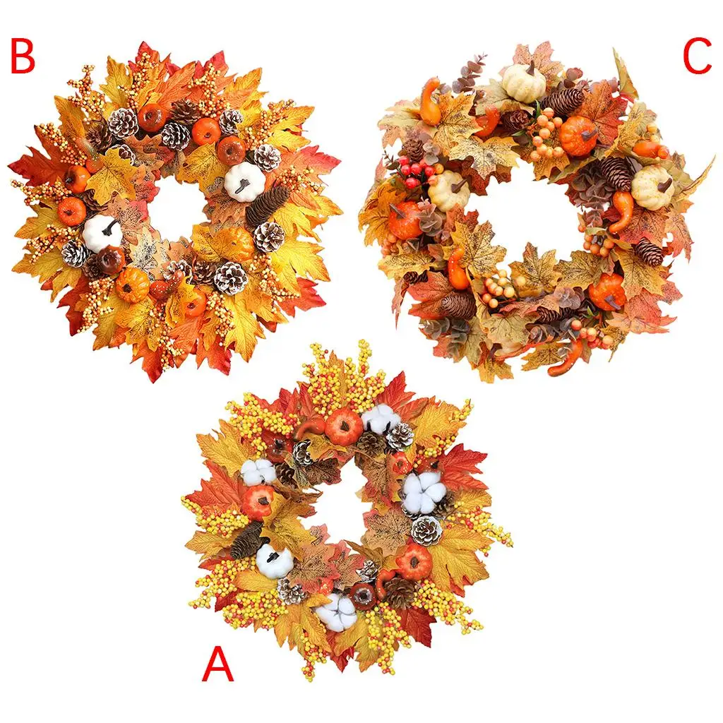 Осенний венок для входной двери 20 дюймов, венки для урожая с тыквой, кленовые листья для осеннего украшения окна фермерского дома
Осенний венок для входной двери 20 дюймов, венки для урожая с тыквой, кленовые листья для осеннего украшения окна фермерского дома