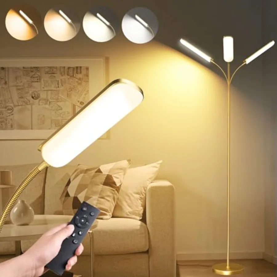 Floor Lamp, 18W 1800LM Bright LED Floor Lamps for Living Room Bedroom, Dimmable Timing Eye Caring Reading Standing Lamp with Re
Floor Lamp, 18W 1800LM Bright LED Floor Lamps for Living Room Bedroom, Dimmable Timing Eye Caring Reading Standing Lamp with Re