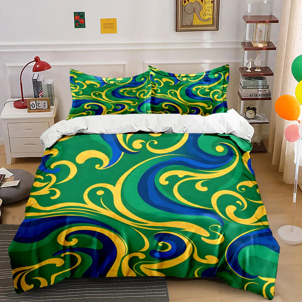 Abstract green blue gold swirl Pattern Duvet Cover Set Digital Print Colorful Polyester Bedding with Zipper Closur for gifts
Abstract green blue gold swirl Pattern Duvet Cover Set Digital Print Colorful Polyester Bedding with Zipper Closur for gifts