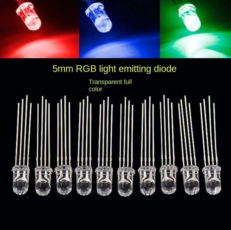5MM Full Color RGB Transparent Four Foot LED Beads F5 Full Color Common Yin, Common Yang LED Plug-in Light Emitting
5MM Full Color RGB Transparent Four Foot LED Beads F5 Full Color Common Yin, Common Yang LED Plug-in Light Emitting