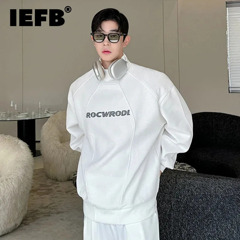 IEFB Autumn New Trendy Letter Printed Sweatshirt Long Sleeve Personalized Asymmetrical Collar Design Men's Top 2024 9C7020
IEFB Autumn New Trendy Letter Printed Sweatshirt Long Sleeve Personalized Asymmetrical Collar Design Men's Top 2024 9C7020