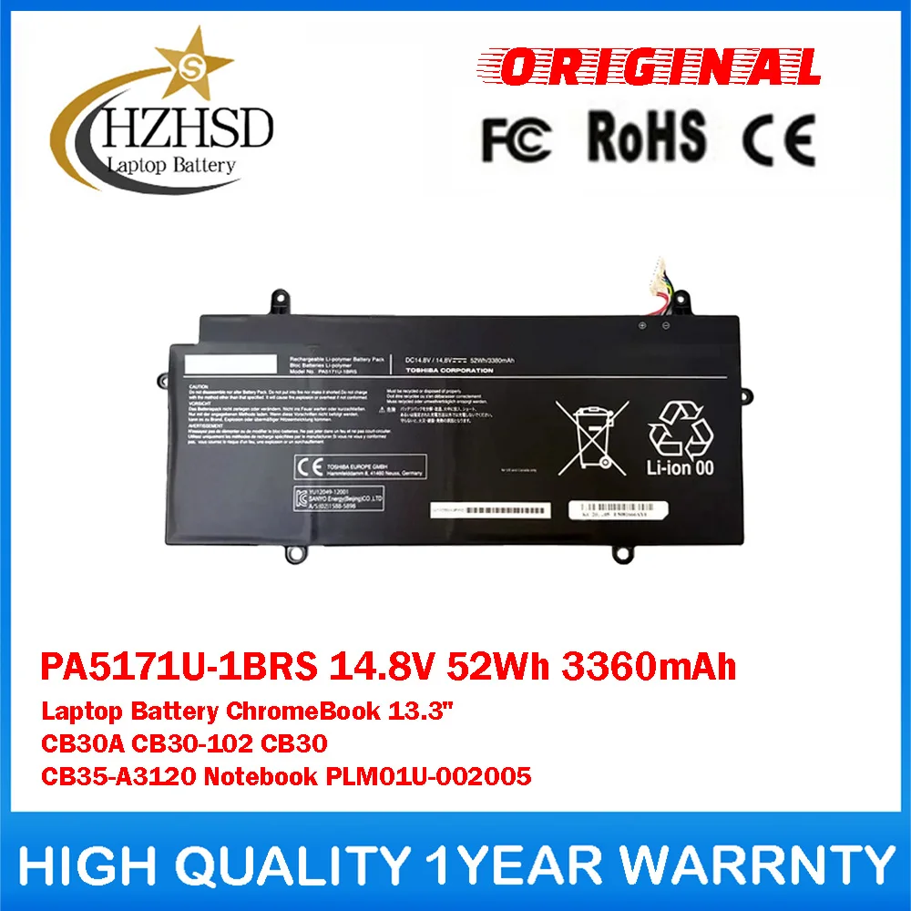 PA5171U-1BRS 14.8V 52Wh 3360mAh Genuine Original Laptop Battery For Toshiba ChromeBook 13.3" CB30A CB30-102 CB35-A3120 Notebook
PA5171U-1BRS 14.8V 52Wh 3360mAh Genuine Original Laptop Battery For Toshiba ChromeBook 13.3" CB30A CB30-102 CB35-A3120 Notebook