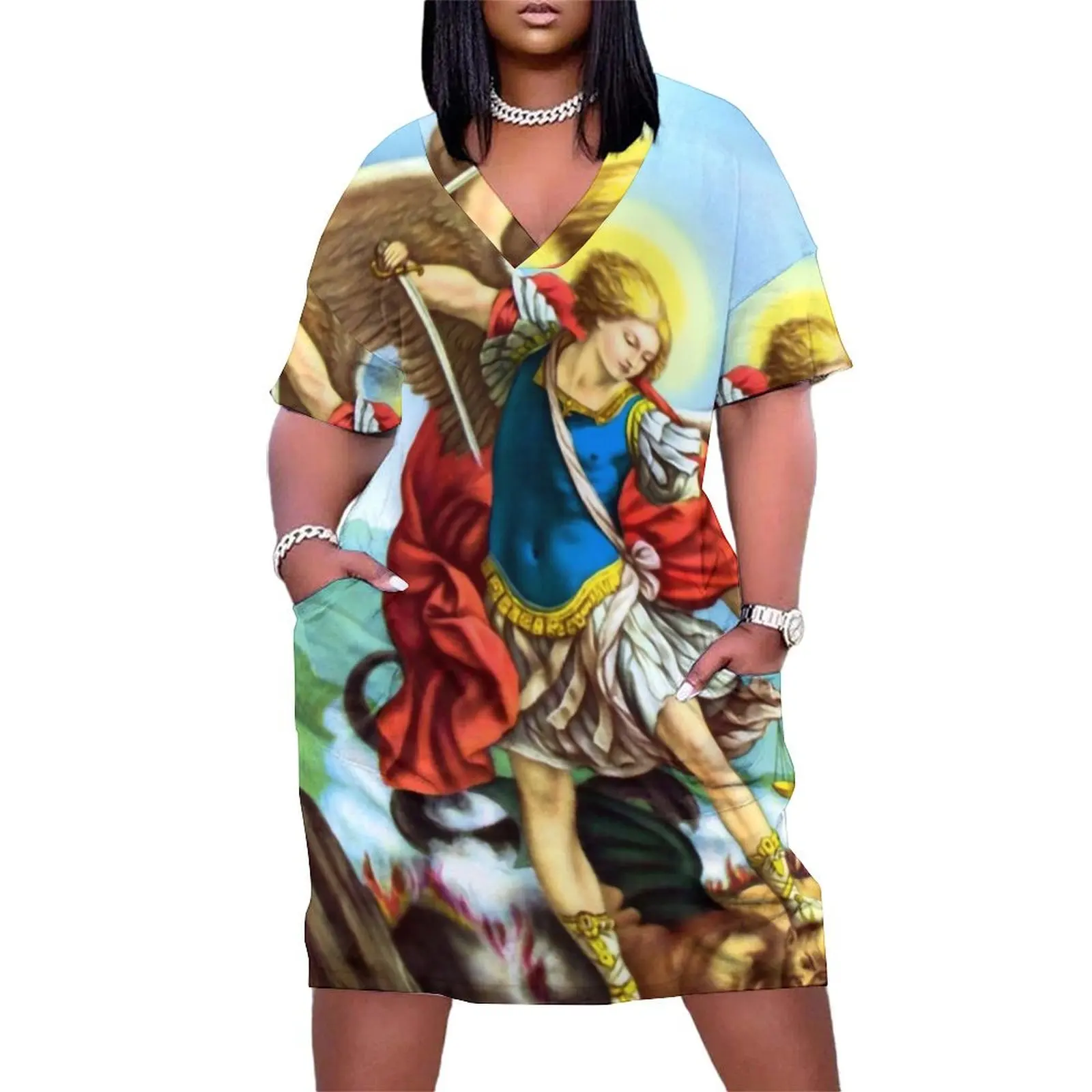 St Michael the Archangel Angel Catholic Saint Loose Pocket Dress loose women's dress women evening dress
St Michael the Archangel Angel Catholic Saint Loose Pocket Dress loose women's dress women evening dress