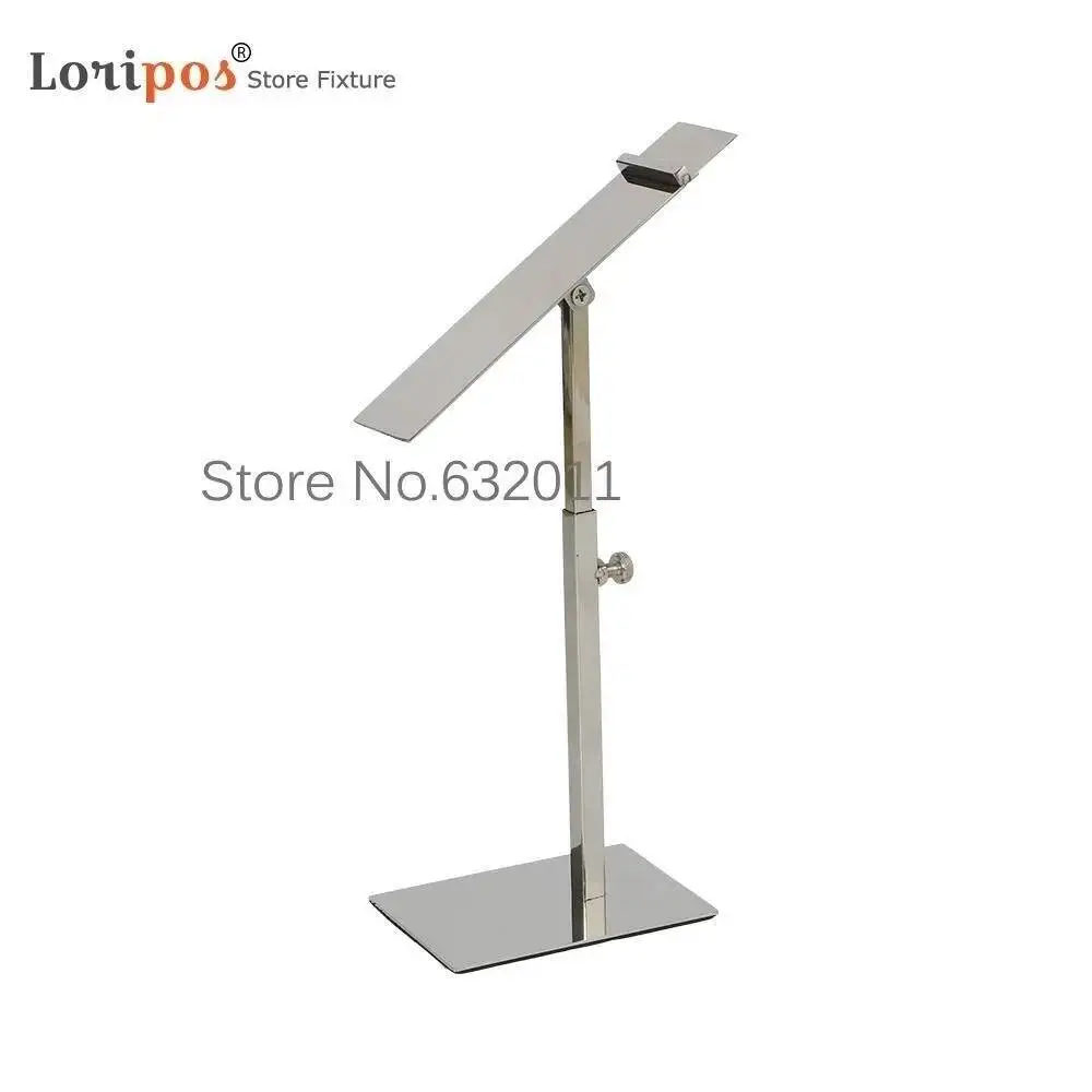 1pcs Gold Shoes Silvery Holder Riser Rack Adjustable Height and Head Tray Angle Store Desk Table Floor Shoe Display Props
