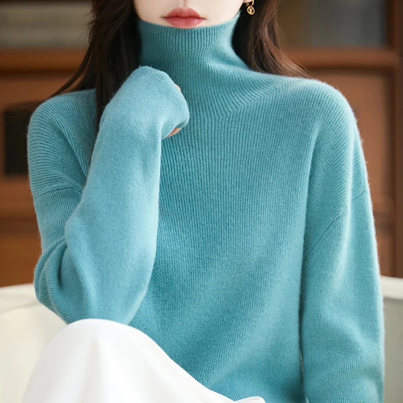 100% Merino wool knitted women's high neck sweater soft autumn and winter hot selling long sleeved pullover woman wool sweater
100% Merino wool knitted women's high neck sweater soft autumn and winter hot selling long sleeved pullover woman wool sweater