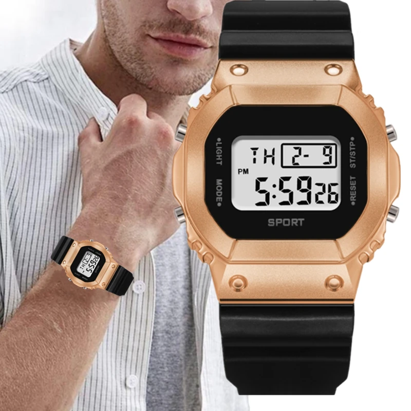 Small Square Alarm Clock Watch for Middle and High School Students, Men's and Teenagers' Trendy Sports Electronic Watch
Small Square Alarm Clock Watch for Middle and High School Students, Men's and Teenagers' Trendy Sports Electronic Watch