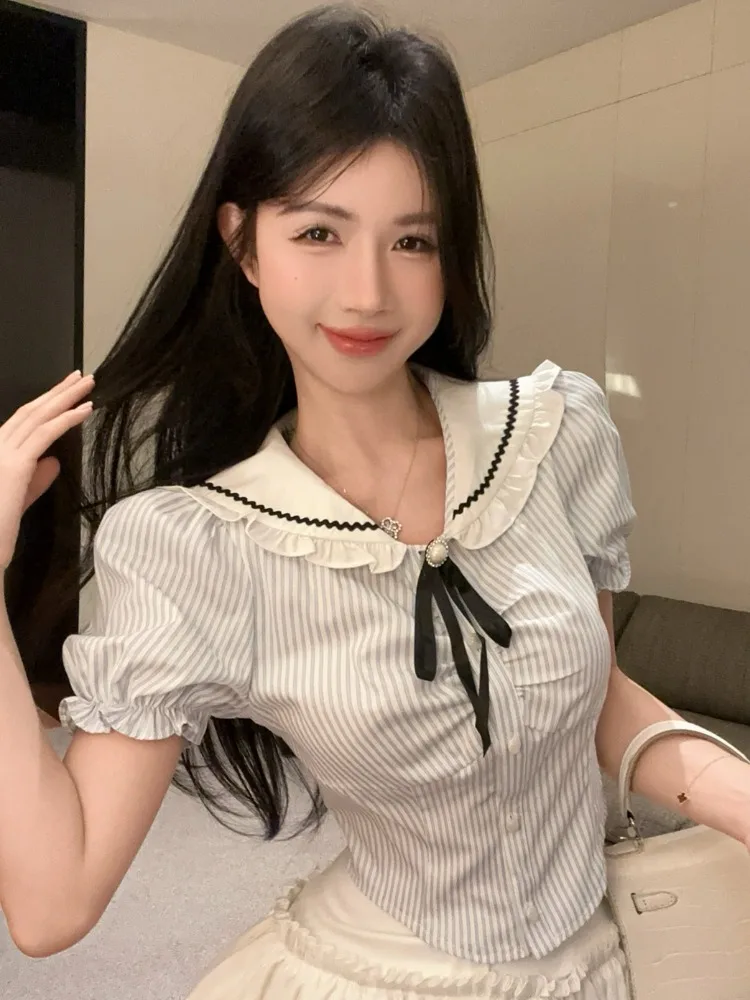 Summer New Style College Uniform Short Sleeve JK Outfit Women's High Waist Puffy Skirt Set Sweet Style Slim Fit Casual Wear
Summer New Style College Uniform Short Sleeve JK Outfit Women's High Waist Puffy Skirt Set Sweet Style Slim Fit Casual Wear