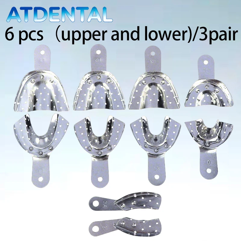 Автоклавируемые оттискные ложки для зубов из алюминиевого сплава, 6 шт., для верхних и нижних зубов, держатели для зуботехнического оборудования
Автоклавируемые оттискные ложки для зубов из алюминиевого сплава, 6 шт., для верхних и нижних зубов, держатели для зуботехнического оборудования