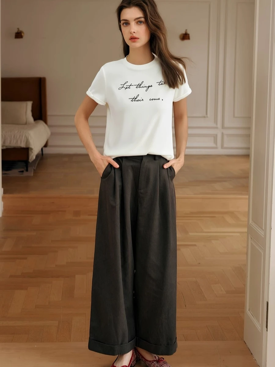 OLrain Women Short Sleeve Tees White Printed Simple Design T-shirts Summer 2025 Fashion Front Shoulder Bottoming Tops O57XT98630
OLrain Women Short Sleeve Tees White Printed Simple Design T-shirts Summer 2025 Fashion Front Shoulder Bottoming Tops O57XT98630