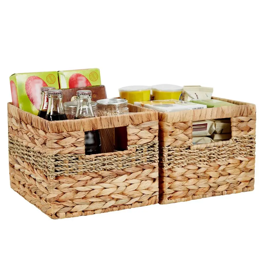 Плетеная корзина из водяного гиацинта, декоративные плетеные корзины с встроенными ручками, органайзер для хранения ручной работы для организации хранения в кладовой
Плетеная корзина из водяного гиацинта, декоративные плетеные корзины с встроенными ручками, органайзер для хранения ручной работы для организации хранения в кладовой