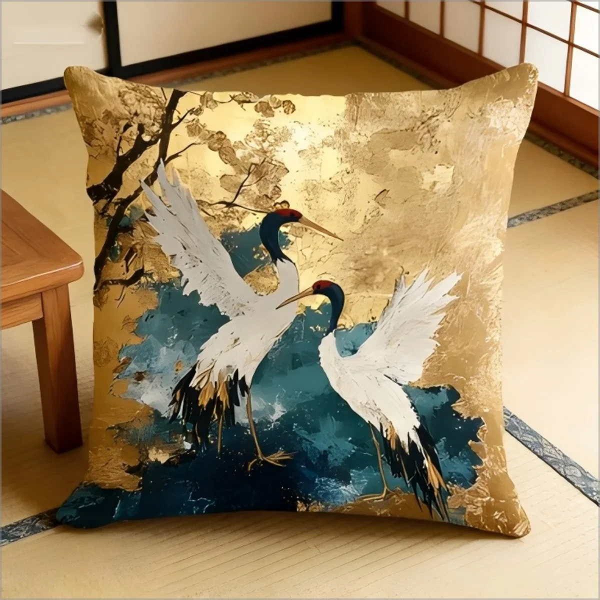 Elegant Oriental Crane Bird Pillowcase 2D Flat Printed Gold Texture Peach Skin Throw Cushion Cover For Couch Bedroom Decor
Elegant Oriental Crane Bird Pillowcase 2D Flat Printed Gold Texture Peach Skin Throw Cushion Cover For Couch Bedroom Decor