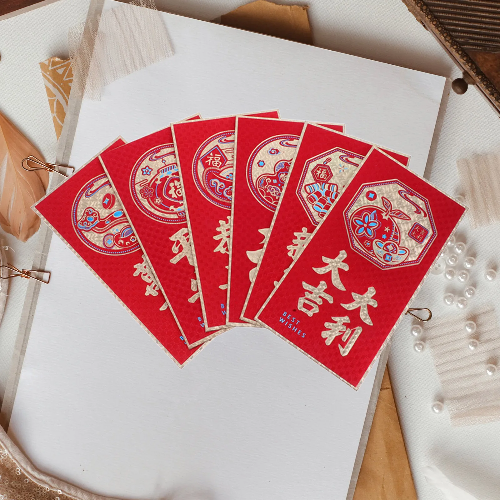 36 Pcs Red Envelopes Chinese New Year Blessings Thick Paper Gifts Vietnamese Coin Wedding Money Packets
36 Pcs Red Envelopes Chinese New Year Blessings Thick Paper Gifts Vietnamese Coin Wedding Money Packets