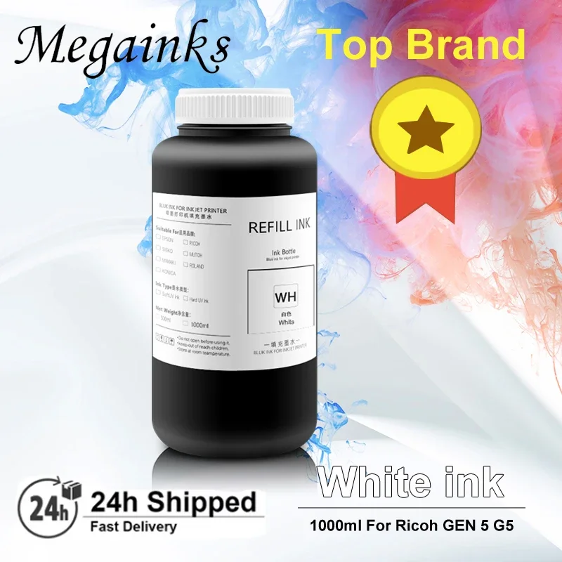 1000ML Gen5 UV ink UV Curing Ink For Ricoh GEN5 GEN 5 G5 Printhead for Ricoh Printer Hard / Soft UV Ink K C M Y White Gloss
1000ML Gen5 UV ink UV Curing Ink For Ricoh GEN5 GEN 5 G5 Printhead for Ricoh Printer Hard / Soft UV Ink K C M Y White Gloss
