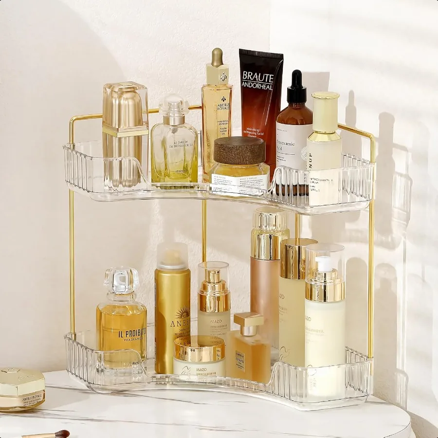 Corner Bathroom Countertop Organizer Vanity Trays for Counter Makeup Organizers Perfume Tray Kitchen Spice Rack Clear 2 Tiers
Corner Bathroom Countertop Organizer Vanity Trays for Counter Makeup Organizers Perfume Tray Kitchen Spice Rack Clear 2 Tiers