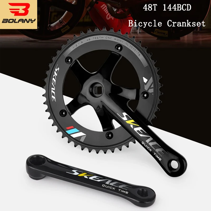 SKEVCE 165mm Road Bike Crankset - 144BCD 48T Alloy, Square Hole Single, Fits Fixed-Gear & Track Bikes
SKEVCE 165mm Road Bike Crankset - 144BCD 48T Alloy, Square Hole Single, Fits Fixed-Gear & Track Bikes