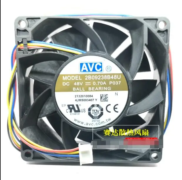 AVC 2B09238B48U P037 DC 48V 0.7A 92x92x38mm 4-Wire Server Cooling Fan
AVC 2B09238B48U P037 DC 48V 0.7A 92x92x38mm 4-Wire Server Cooling Fan