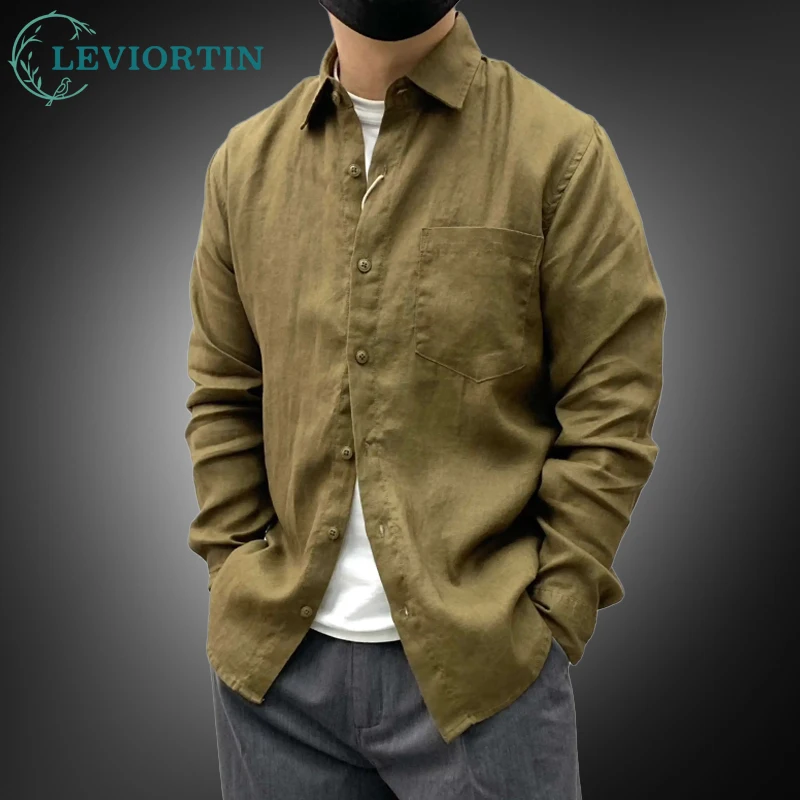 Men's 100% Linen Long Sleeve Shirt Spring Casual Button Down Lightweight Dress Shirts Collared Holiday Beach Tops With Pockets
Men's 100% Linen Long Sleeve Shirt Spring Casual Button Down Lightweight Dress Shirts Collared Holiday Beach Tops With Pockets