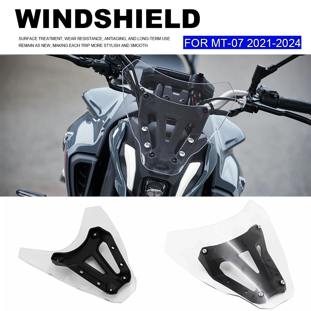NEW Windshield Windscreen Kit Deflector Fairing Cover Wind Screen Accessories For YAMAHA MT07 FZ07 MT 07 MT-07 2021-2024
NEW Windshield Windscreen Kit Deflector Fairing Cover Wind Screen Accessories For YAMAHA MT07 FZ07 MT 07 MT-07 2021-2024