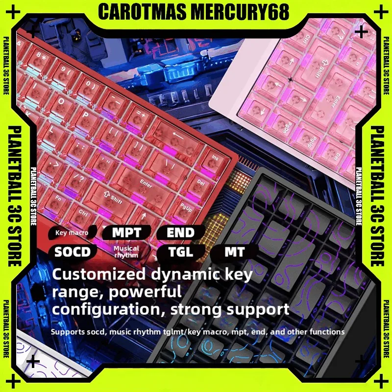 Carotmas Mercury68 Magnetic Switch Gaming Keyboard 8K Polling Rate 0.004mm RT SOCD 0 Deadzone RGB Mechanical Keyboard for CS2
Carotmas Mercury68 Magnetic Switch Gaming Keyboard 8K Polling Rate 0.004mm RT SOCD 0 Deadzone RGB Mechanical Keyboard for CS2