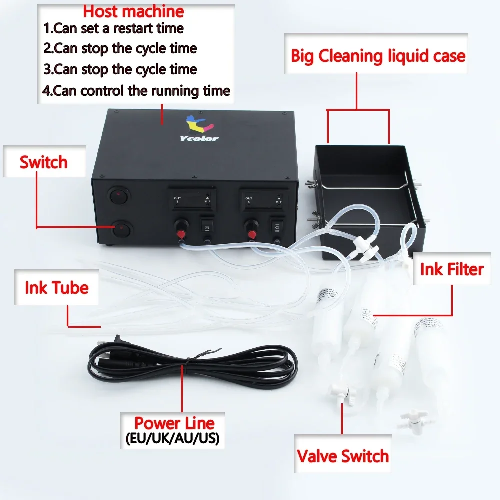DTF XP600 Printhead Clean Machine Kit 8 Channels TX800 i1600 FA04000 FA04010 I3200 DX5 DX6 For Epson L1800 L800 4880 4800 7800
DTF XP600 Printhead Clean Machine Kit 8 Channels TX800 i1600 FA04000 FA04010 I3200 DX5 DX6 For Epson L1800 L800 4880 4800 7800
