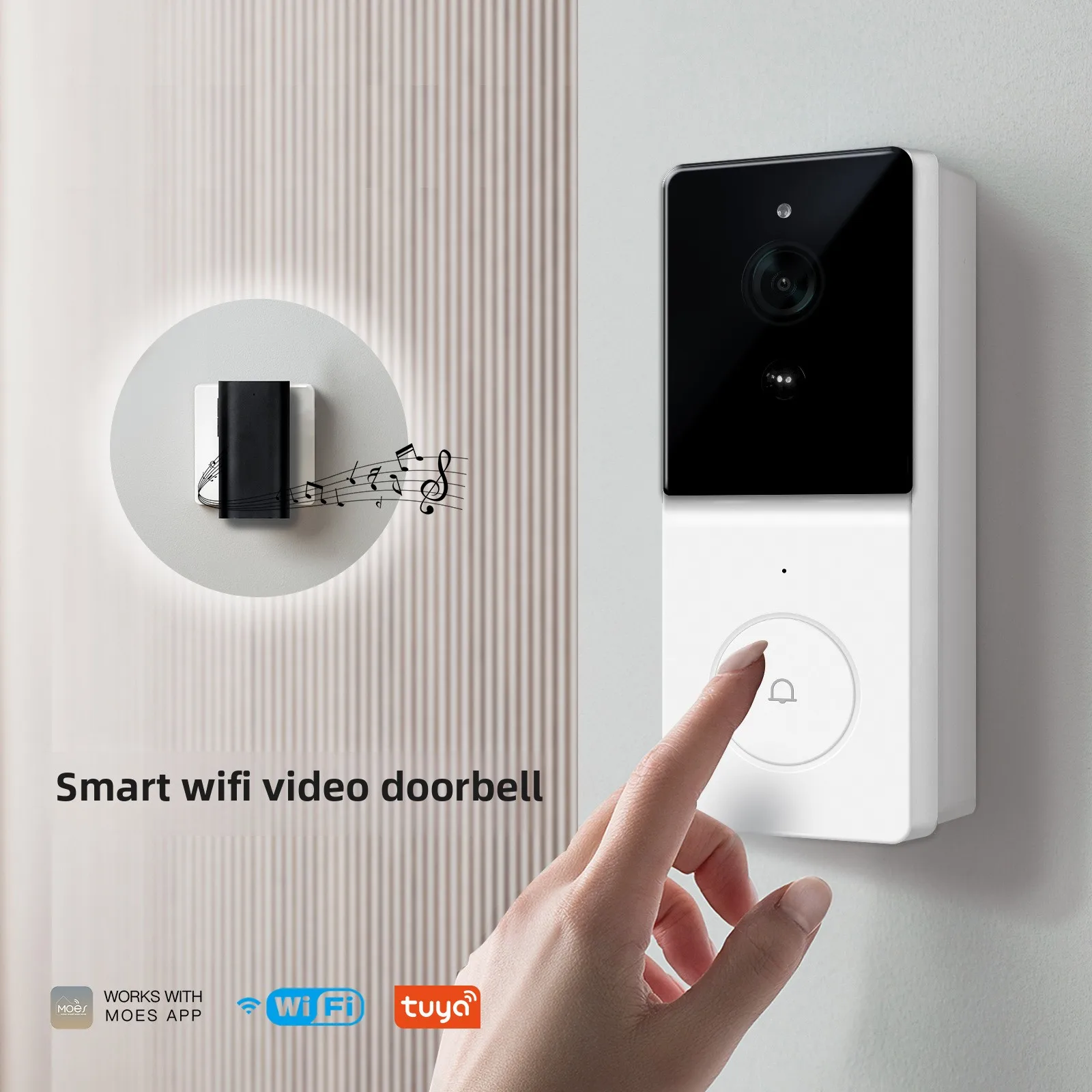 Doodle Smart Home WiFi Video Doorbell Camera Two-way Audio Intercom Wireless Doorbell Security Night Vision Device
Doodle Smart Home WiFi Video Doorbell Camera Two-way Audio Intercom Wireless Doorbell Security Night Vision Device