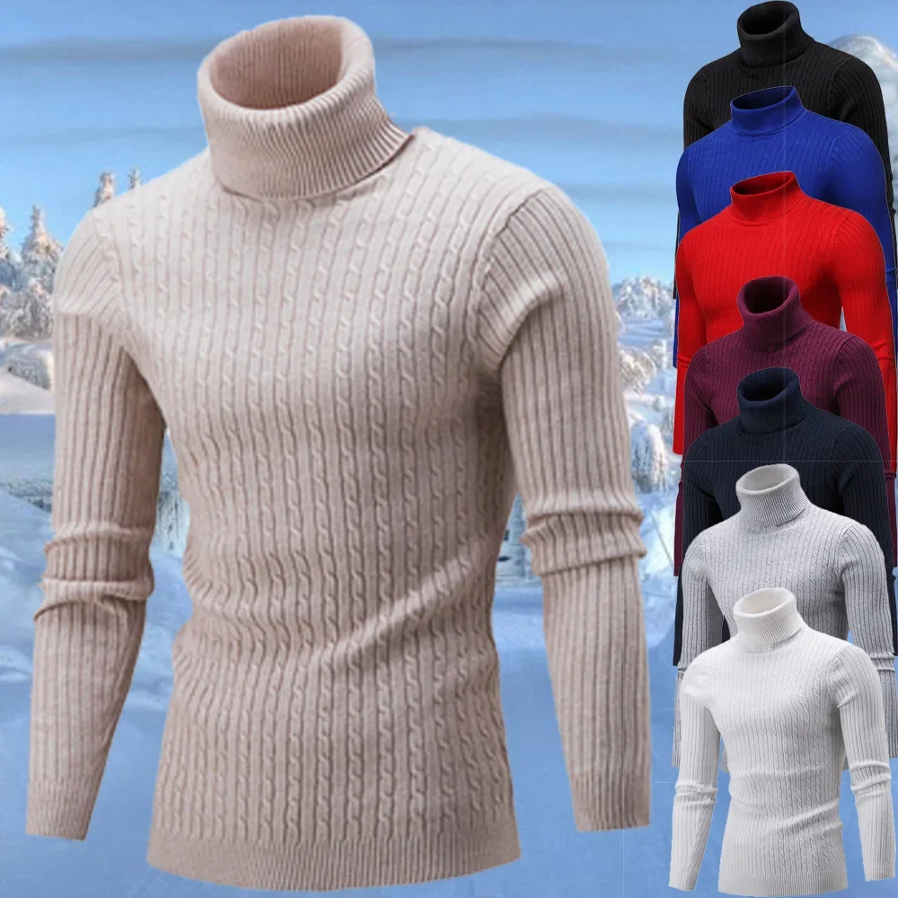 Turtleneck Sweater Men's Classic Knitted Pullover Tops High Collar Long Sleeve Warm Sweater
Turtleneck Sweater Men's Classic Knitted Pullover Tops High Collar Long Sleeve Warm Sweater