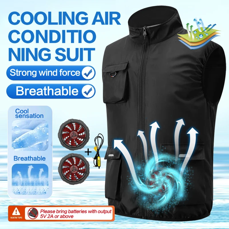 New Summer Style Fan Vest with Reflective Strips, Sleeveless USB Cooling Vest for Men to Prevent Heatstroke
New Summer Style Fan Vest with Reflective Strips, Sleeveless USB Cooling Vest for Men to Prevent Heatstroke