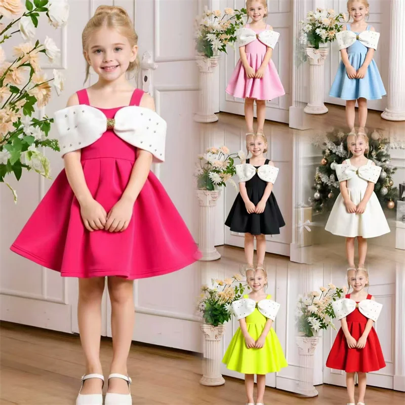 Kids Baby Princess Satin Pearls Bow Flower Girl Dresses First Communion Dresses Birthday Christmas Gift Wedding Party Birthday
Kids Baby Princess Satin Pearls Bow Flower Girl Dresses First Communion Dresses Birthday Christmas Gift Wedding Party Birthday
