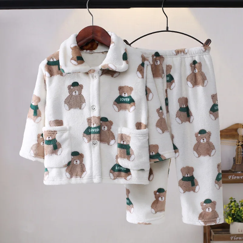 Thickened Warm Children Pajamas Autumn Winter Flannel Girls Home Wear Set Boys Long-Sleeved Cardigan Sleepwear Boys Small Medium
Thickened Warm Children Pajamas Autumn Winter Flannel Girls Home Wear Set Boys Long-Sleeved Cardigan Sleepwear Boys Small Medium
