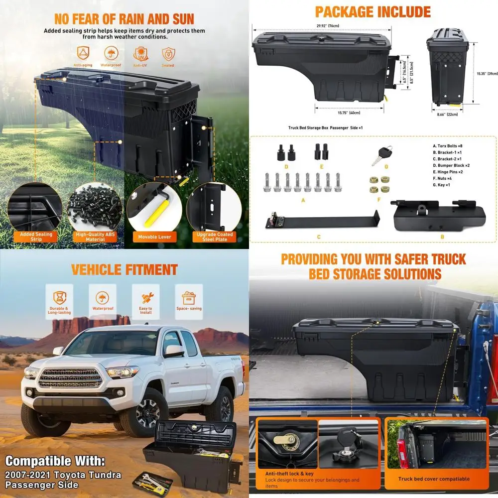 Ящик для инструментов для грузовика, правый ящик для инструментов для грузовика со стороны пассажира, подходит для Toyota Tundra 2007-2021, поворотный ящик из АБС-пластика, ящик для хранения грузовика с
Ящик для инструментов для грузовика, правый ящик для инструментов для грузовика со стороны пассажира, подходит для Toyota Tundra 2007-2021, поворотный ящик из АБС-пластика, ящик для хранения грузовика с