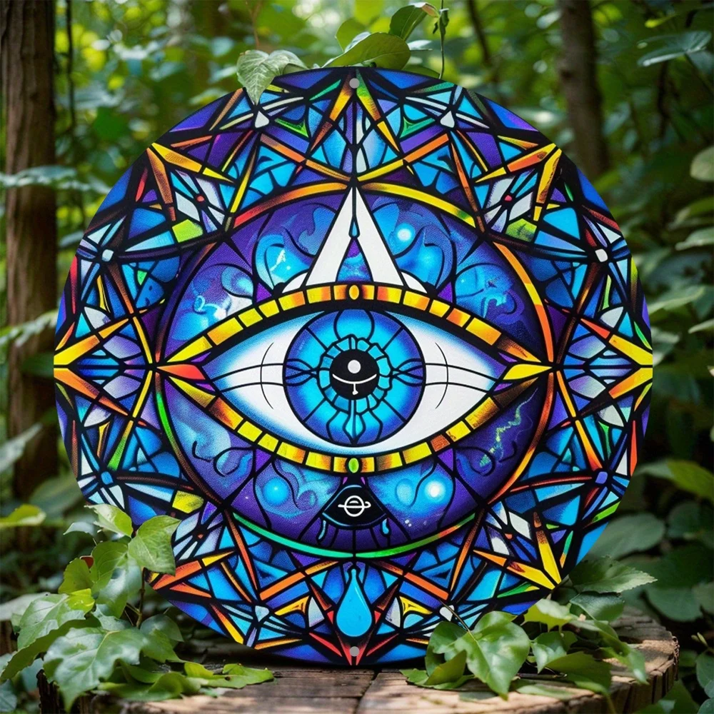 Evil Eye Design Aluminum Metal Sign, Vintage Inspired, 2D Flat Printing, Round Wall Decor for Home, Front Door, Living Room
Evil Eye Design Aluminum Metal Sign, Vintage Inspired, 2D Flat Printing, Round Wall Decor for Home, Front Door, Living Room