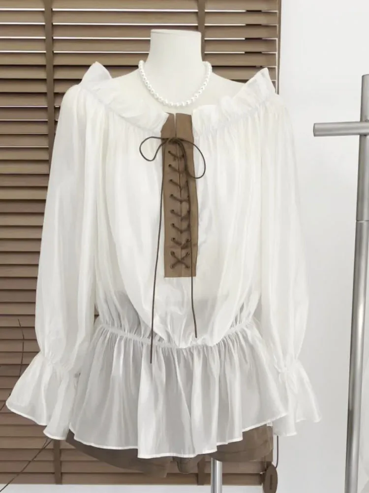 Women's Autumn Elegant Long Shirt Korean Sweet Ruffled Design Vintage Short Blouse Chic Y2K Short Blous
Women's Autumn Elegant Long Shirt Korean Sweet Ruffled Design Vintage Short Blouse Chic Y2K Short Blous