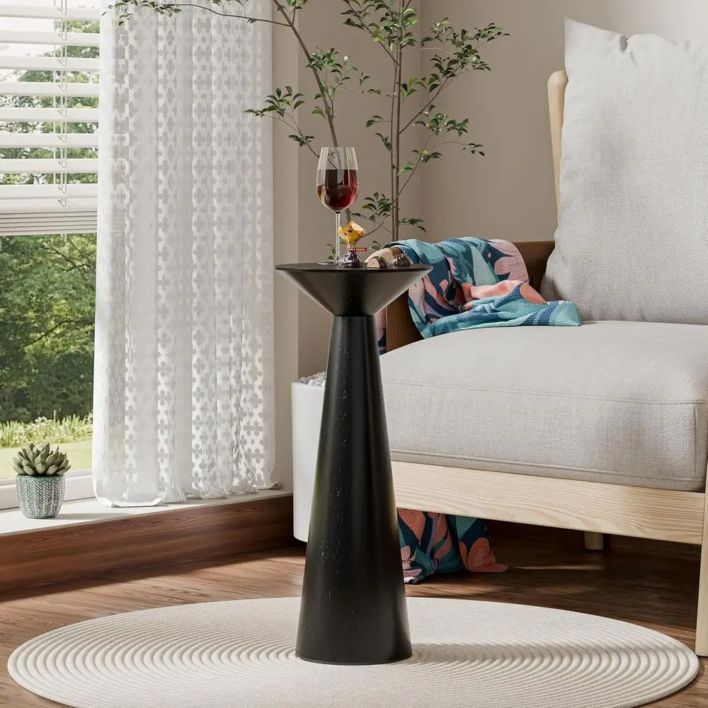 Elegant Tall Pedestal End Table, Solid Wood, Compact Design for Small Spaces, Black
Elegant Tall Pedestal End Table, Solid Wood, Compact Design for Small Spaces, Black