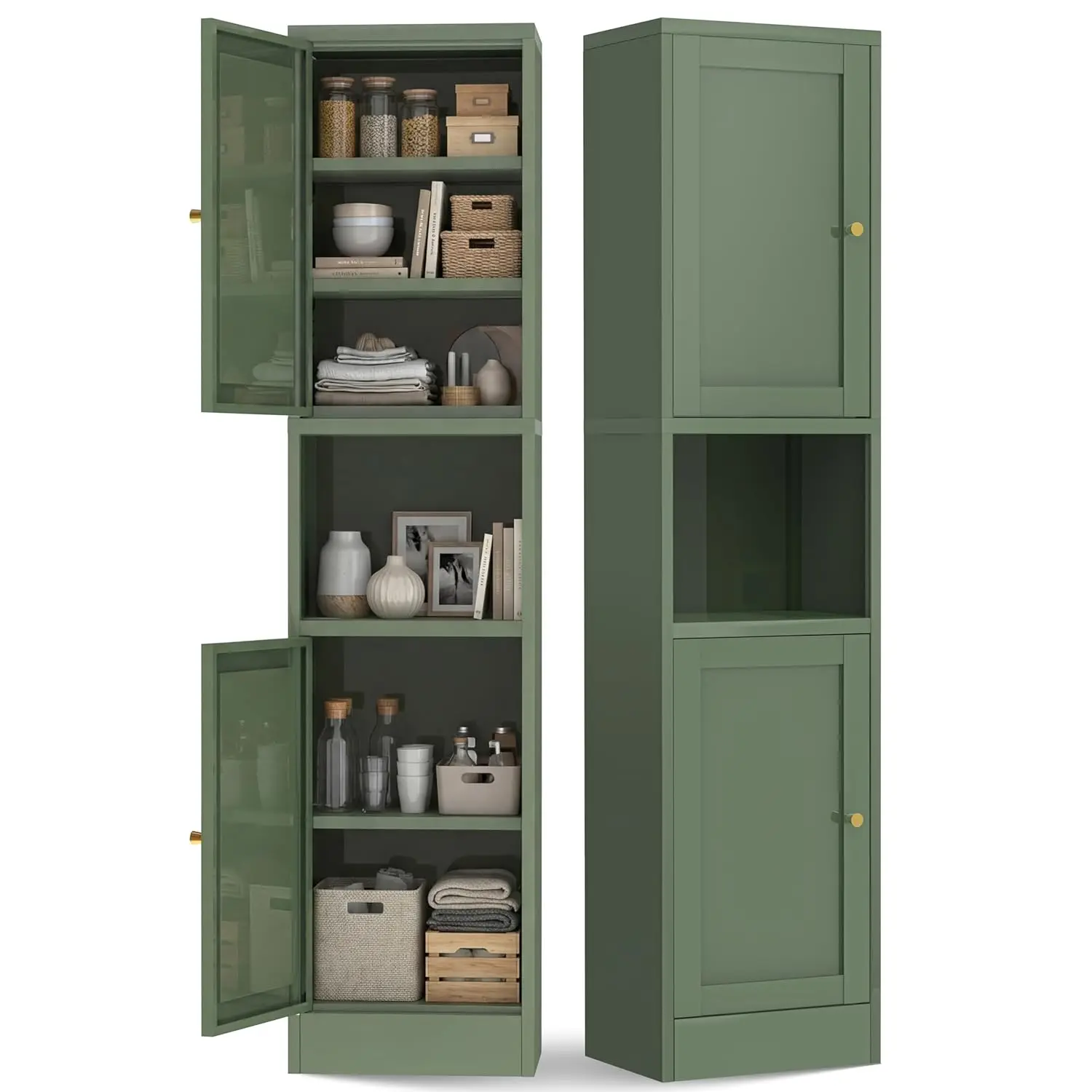 67in Narrow Bathroom Storage Cabinet with 4 Adjustable Shelves Tall Slim Floor, Customized
67in Narrow Bathroom Storage Cabinet with 4 Adjustable Shelves Tall Slim Floor, Customized