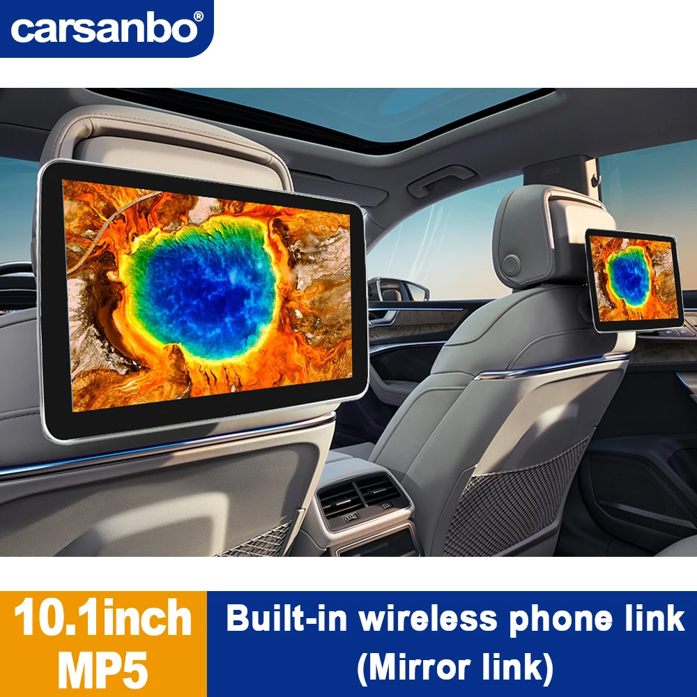 Carsanbo 10.1 Inch Car Mp5 Headrest Player Touch Screen With Wireless Carplay Android Auto With USB SD Fm Transmitter
Carsanbo 10.1 Inch Car Mp5 Headrest Player Touch Screen With Wireless Carplay Android Auto With USB SD Fm Transmitter