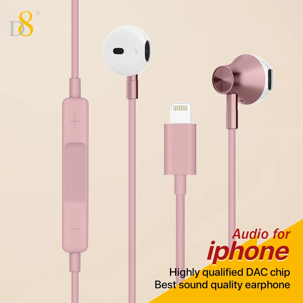 Наушники D8 с разъемом Lightning. Микрофон со встроенным пультом дистанционного управления для управления музыкой, телефонными звонками и громкостью с микрофоном.
Наушники D8 с разъемом Lightning. Микрофон со встроенным пультом дистанционного управления для управления музыкой, телефонными звонками и громкостью с микрофоном.