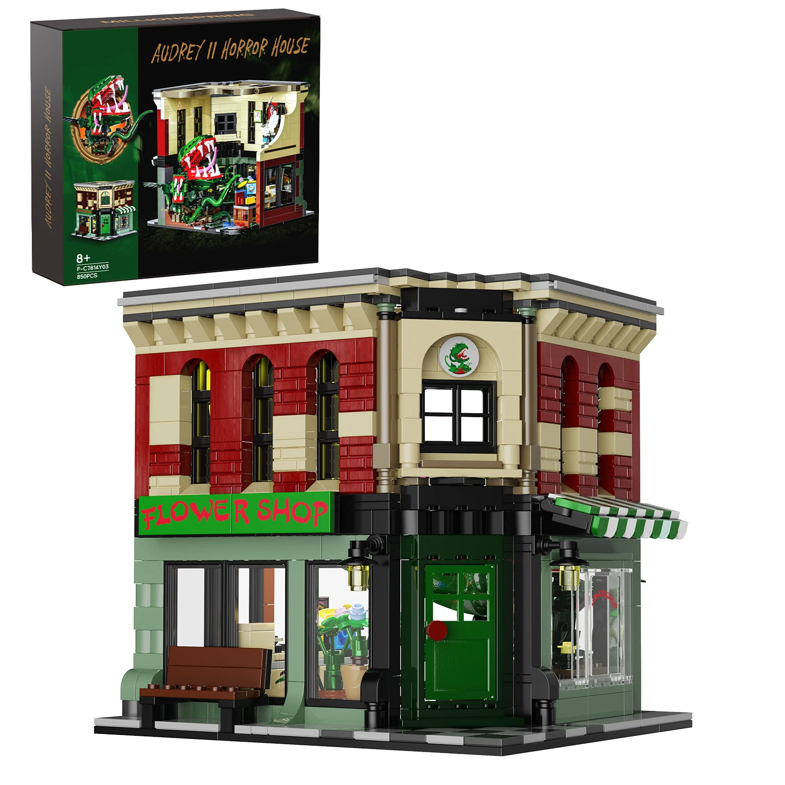 MOC Little Shop, набор строительных блоков, фильм ужасов, каннибал, цветок, архитектура, кирпичная модель дома, строительный блок, игрушка в подарок
MOC Little Shop, набор строительных блоков, фильм ужасов, каннибал, цветок, архитектура, кирпичная модель дома, строительный блок, игрушка в подарок