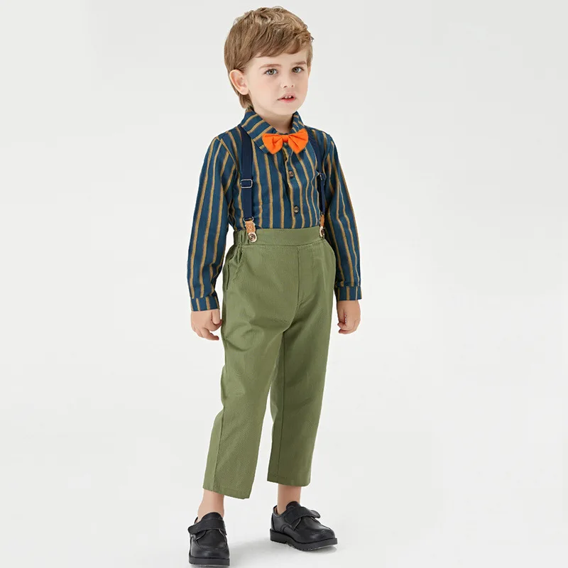 2025 Autumn Children Boys Suits Contrast Striped Kids Boys Shirts Pants Suits Formal Green Elegant Kids Boys Suits Outfit Sets
2025 Autumn Children Boys Suits Contrast Striped Kids Boys Shirts Pants Suits Formal Green Elegant Kids Boys Suits Outfit Sets