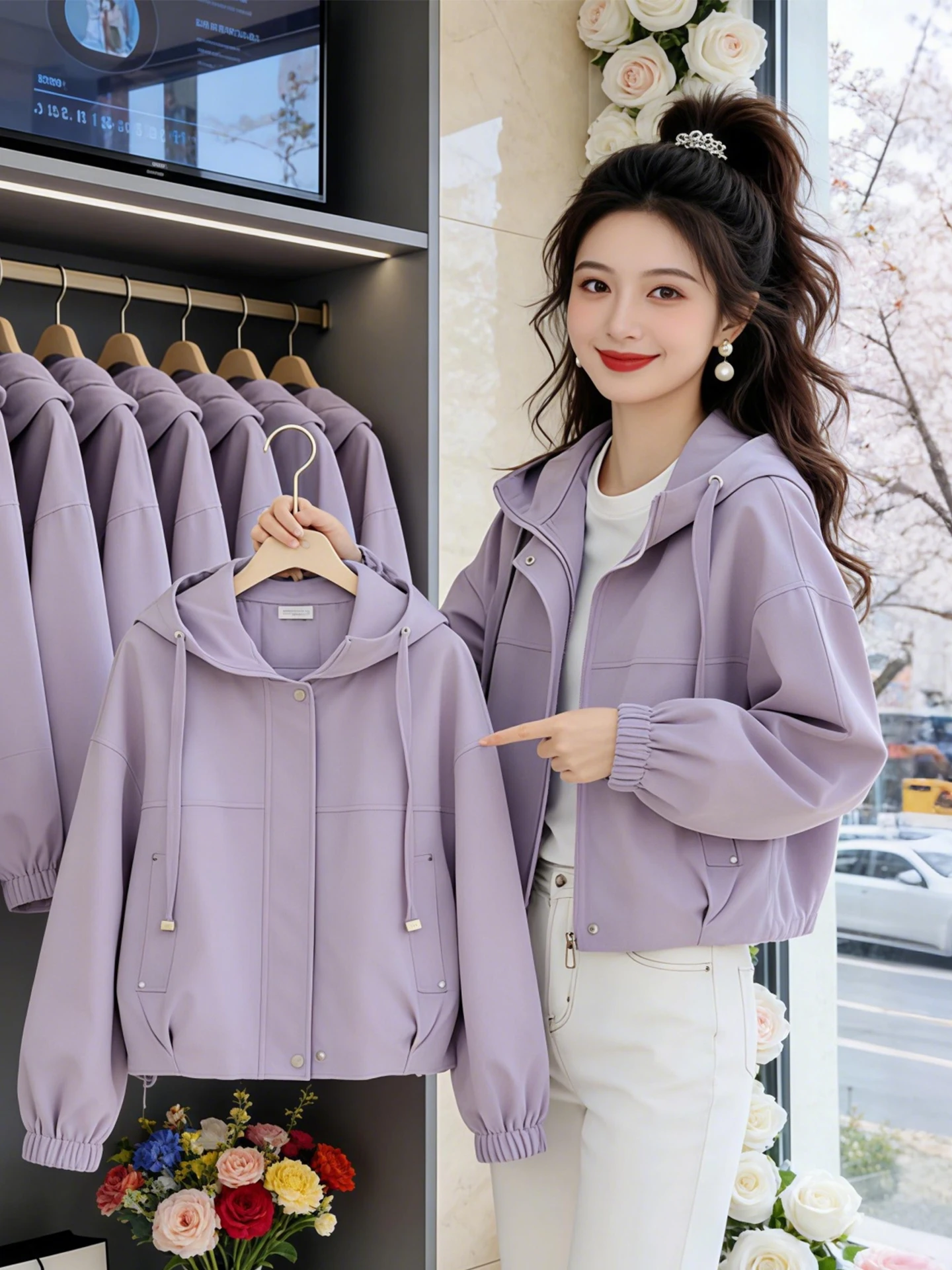 Spring Autumn Women's Jacket Short Hooded Fashionable Versatile Loose Casual Windbreaker Korean Style Commute Suitable
Spring Autumn Women's Jacket Short Hooded Fashionable Versatile Loose Casual Windbreaker Korean Style Commute Suitable