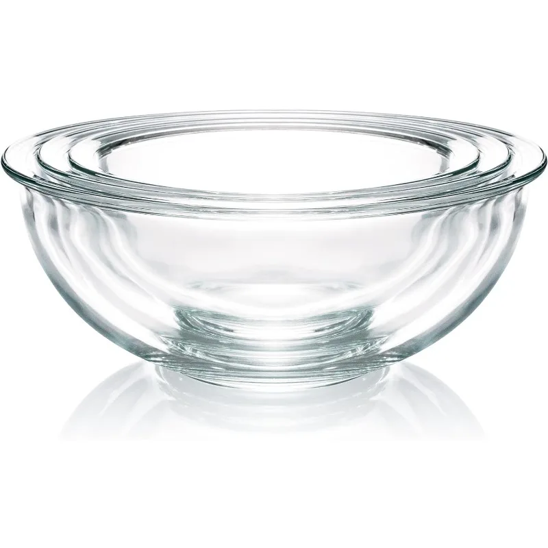 3 Piece Glass Mixing Bowls set,Glass Nesting Bowls, Clear Salad Mixing Bowl for Kitchen, Cooking, Baking, Prepping,Microwave
3 Piece Glass Mixing Bowls set,Glass Nesting Bowls, Clear Salad Mixing Bowl for Kitchen, Cooking, Baking, Prepping,Microwave