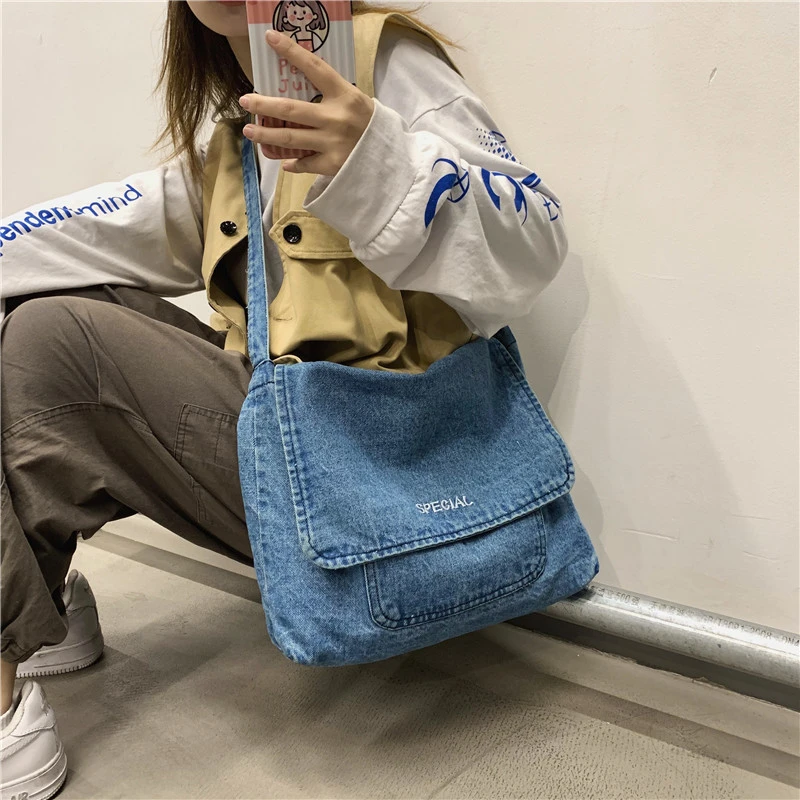 New Simple Unisex Large Capacity Crossbody Bags Women Denim Travel Shoulder Bag for Girls School Student Light Phone Bags Purse
New Simple Unisex Large Capacity Crossbody Bags Women Denim Travel Shoulder Bag for Girls School Student Light Phone Bags Purse