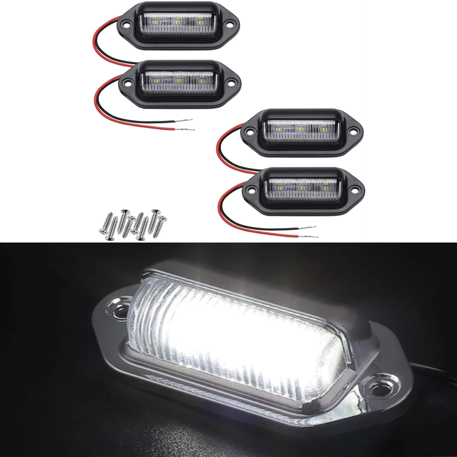 2/4PCS 6 LED Car License Number Plate Light 12V Signal Lamp For Truck RV Trailer Van Tag Step Lamp SUV
2/4PCS 6 LED Car License Number Plate Light 12V Signal Lamp For Truck RV Trailer Van Tag Step Lamp SUV
