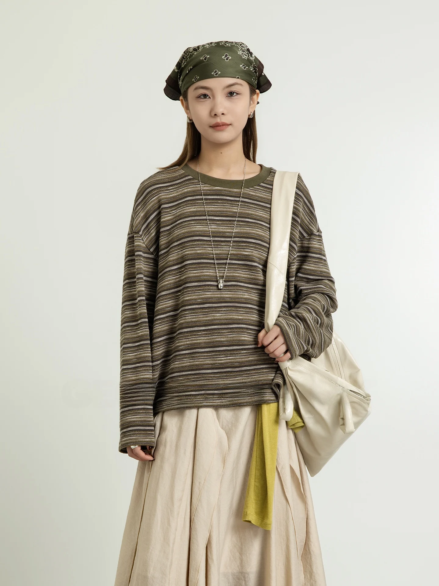 Loose Casual Knitted Long Sve T-irt Women's Vintage Color Blo Striped Base Layer Geometric Unit Spring Lazy Sle Top
Loose Casual Knitted Long Sve T-irt Women's Vintage Color Blo Striped Base Layer Geometric Unit Spring Lazy Sle Top