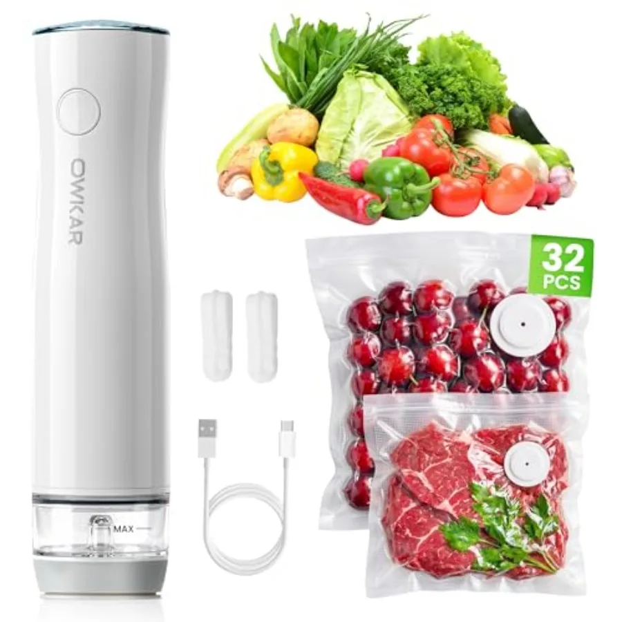 Portable handheld vacuum sealer for food storage: ABS plastic, black, 6X freshness lock, visible liquid tank, digital display,
Portable handheld vacuum sealer for food storage: ABS plastic, black, 6X freshness lock, visible liquid tank, digital display,