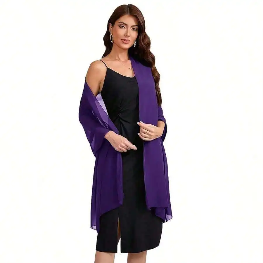 Womens Chiffon Shawl Soft Elegant Pashmina Wrap For Evening Wedding Purple
Womens Chiffon Shawl Soft Elegant Pashmina Wrap For Evening Wedding Purple