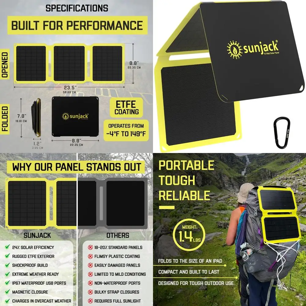 Портативная солнечная панель 15 Вт с USB-C и USB-A, водонепроницаемость IP67, идеально подходит для активного отдыха на природе
Портативная солнечная панель 15 Вт с USB-C и USB-A, водонепроницаемость IP67, идеально подходит для активного отдыха на природе