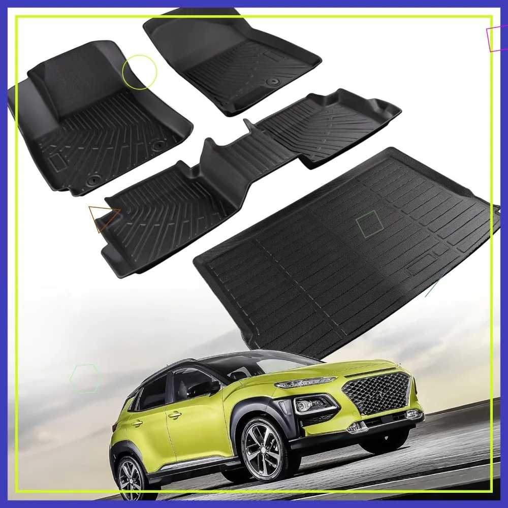Custom Fit All Weather Floor Mats & Trunk Mat for Hyundai Kona 2024-2026 (Not EV) Waterproof Rubber
Custom Fit All Weather Floor Mats & Trunk Mat for Hyundai Kona 2024-2026 (Not EV) Waterproof Rubber