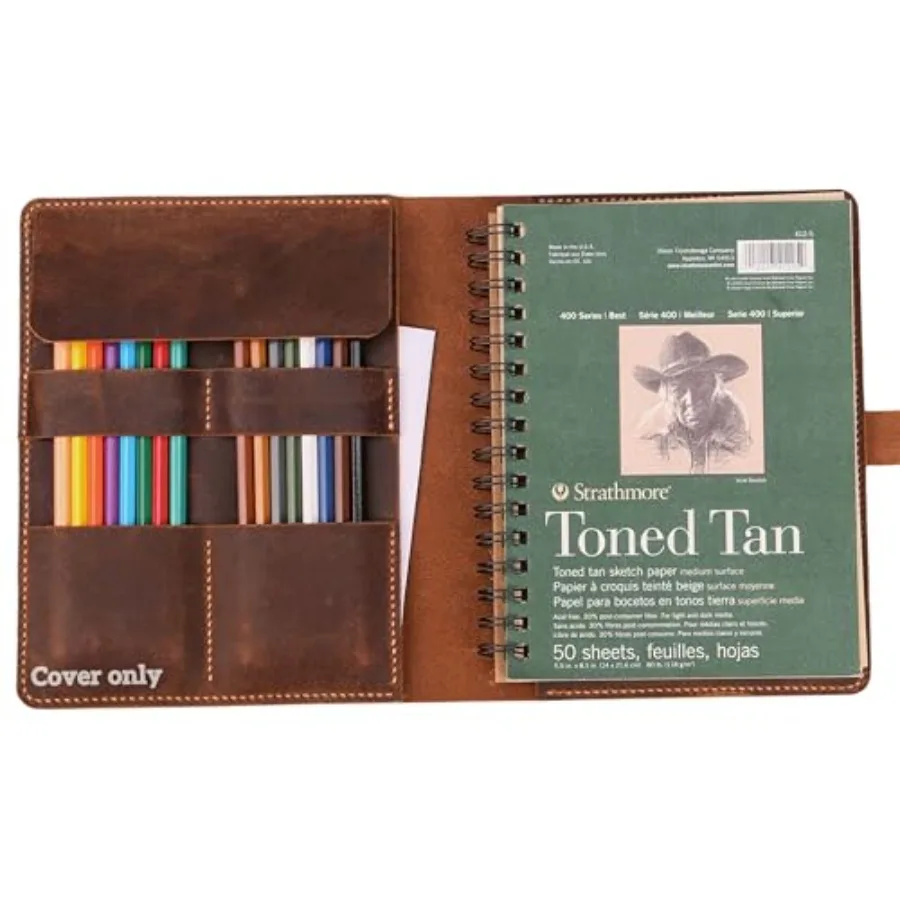 Leather Sketchbook Cover for 5.5" x 8.5" Sketchbook Refillable A5 Full Grain Leather Artist Sketch Pad Cover with Pencil Holder
Leather Sketchbook Cover for 5.5" x 8.5" Sketchbook Refillable A5 Full Grain Leather Artist Sketch Pad Cover with Pencil Holder