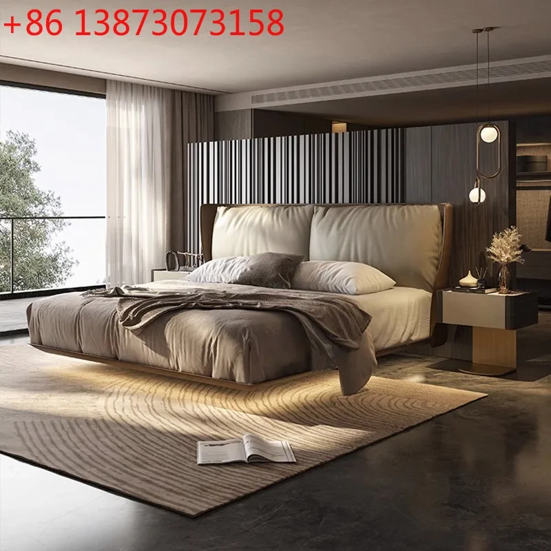 Suspended leather bed modern simple master bedroom high-end flush edge soft bed Italian minimalist size apartment suspended
Suspended leather bed modern simple master bedroom high-end flush edge soft bed Italian minimalist size apartment suspended