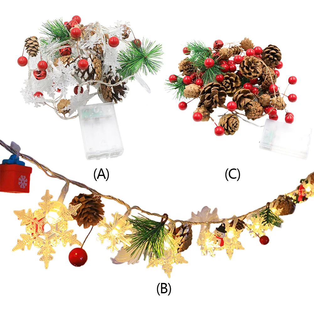 3M 30 LED Christmas Garland with Snowflake Red Berry Pine Cone Fairy String Lights Xmas Lights for Home Fireplace Mantel Decor
3M 30 LED Christmas Garland with Snowflake Red Berry Pine Cone Fairy String Lights Xmas Lights for Home Fireplace Mantel Decor